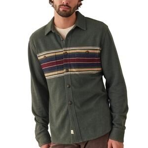 Marine Layer Pacifica Regular Fit Stretch Twill Shirt Men's XL Green Multi L/S